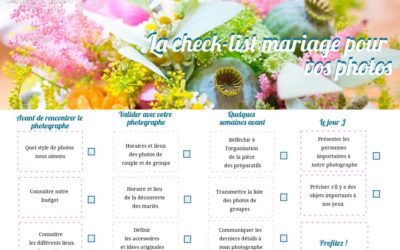 La check-list mariage pour vos photos